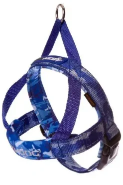 Ezydog QuickFit sele blå camouflage XXS - let og fleksibel sele til små hunde