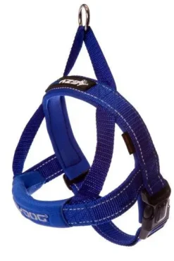 Ezydog QuickFit sele blå M - komfortabel og stabil sele til mellemstore hunde