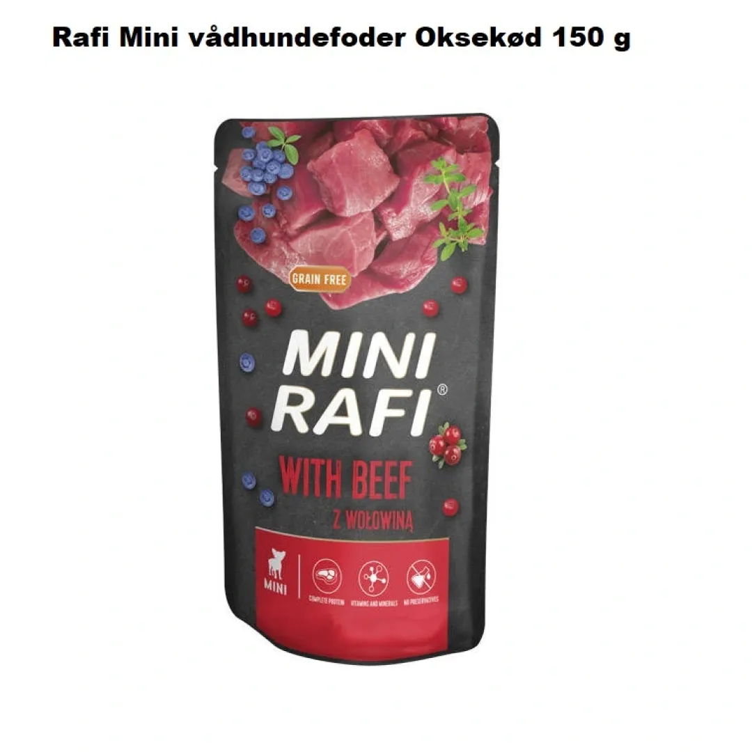 Dolina Noteci - RAFI vådmad Rafi Mini vådhundefoder med oksekød 150 g - fuldfoder til små hunde