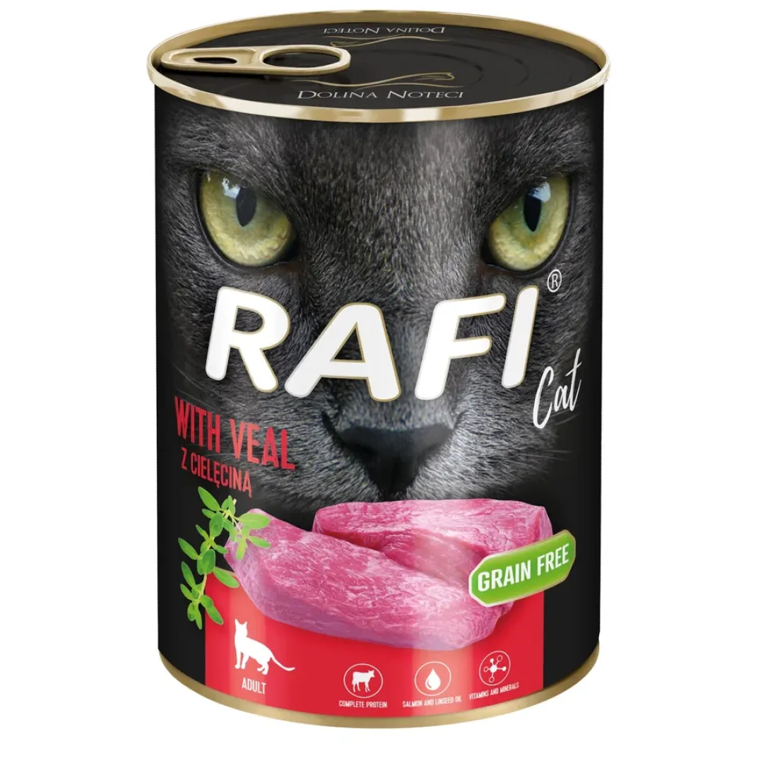 Dolina Noteci - RAFI vådmad RAFI Vådfoder til Katte Paté med Kalv 400 g