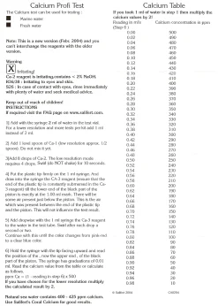 Salifert - Creating the right environment Salifert Calcium Test CA