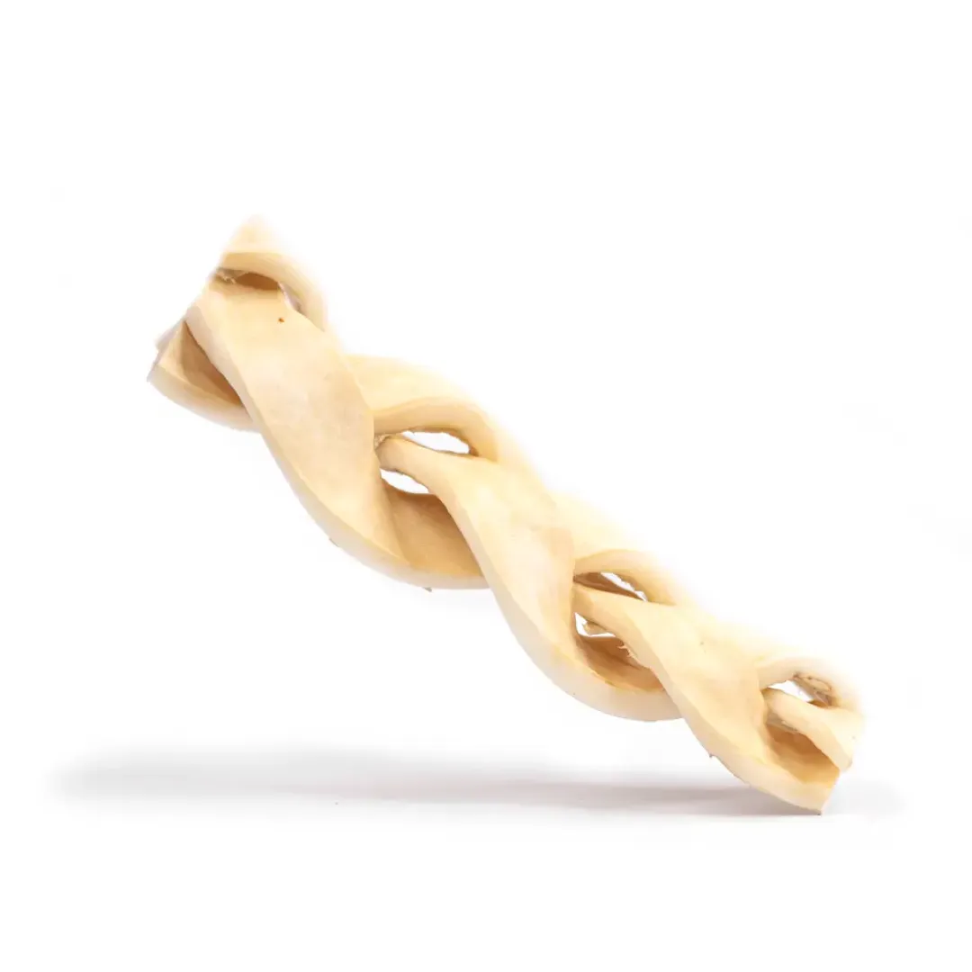 Snackit Kvalitetssnacks til hunde Snackit Flettet Oksehud 15 cm i folie - Naturligt tyggeben til hunde