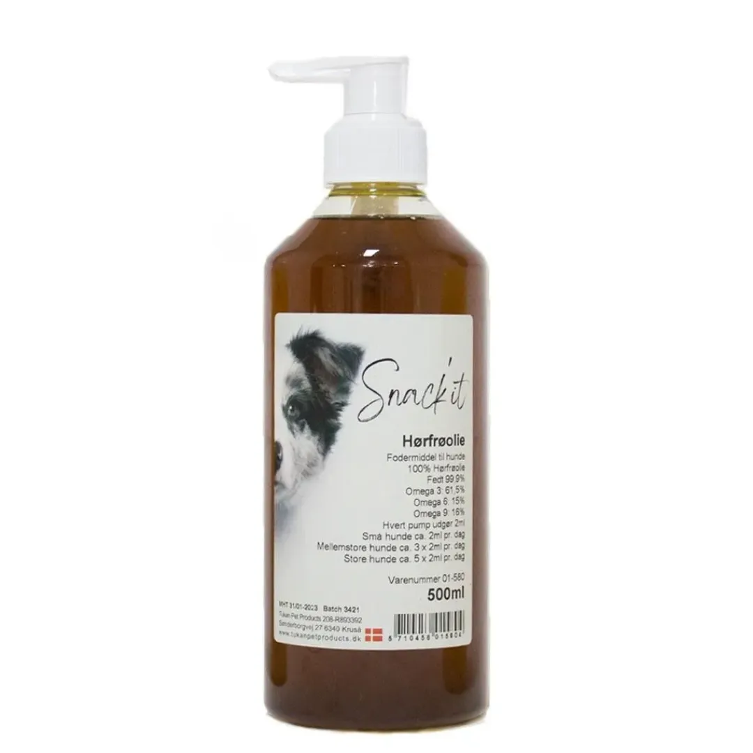 Snackit Kvalitetssnacks til hunde Snackit Hørfrøolie 500 ml