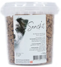 Snackit Kvalitetssnacks til hunde Snackit Semi-Moist Mini Bones med Kylling 500 g - bløde hundesnacks