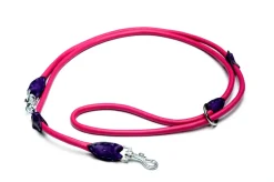 MiniZoo Timely Dressurline i rundsyet læder pink med krystaller 12 mm