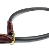 MiniZoo Timely rundsyet brunt kalveskinds kvælerhalsbånd 8 mm 55 cm - skånsom kontrol til store hunde