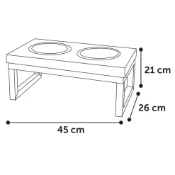 Flamingo Tommy Twin Feeder Set med stand 800 ml