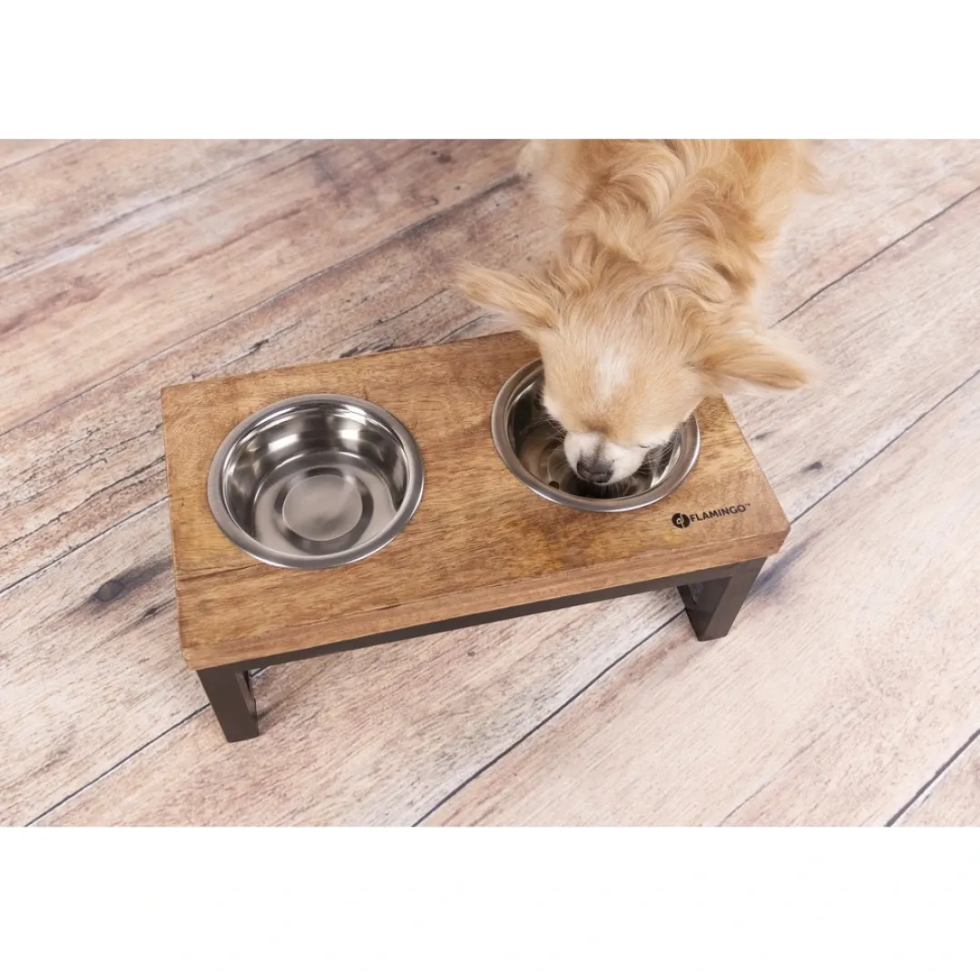 Flamingo Tommy Twin Feeder Set med stand 1600 ml