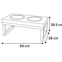 Flamingo Tommy twin feeder set med stand 2700 ml