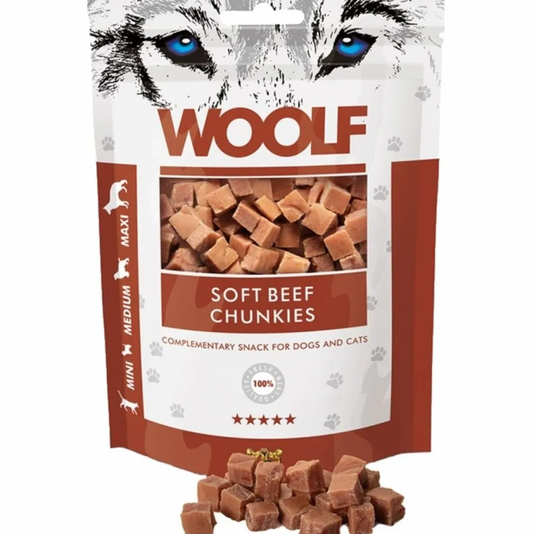 Woolf HundeSnacks og Kattesnack Woolf Hunde- og Kattesnack Bløde Oksekødsbidder