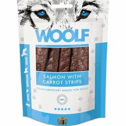 Woolf HundeSnacks og Kattesnack Woolf Hunde- og Kattesnack Laks med Gulerod Strimler