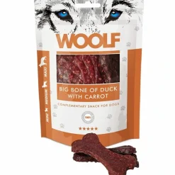 Woolf HundeSnacks og Kattesnack Woolf Hundesnack Big Bone med And og Gulerod