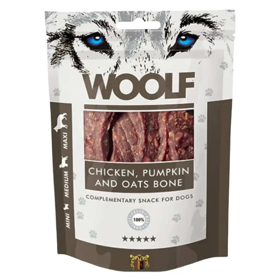 Woolf HundeSnacks og Kattesnack Woolf Hundesnack Kylling, Græskar og Havre Ben