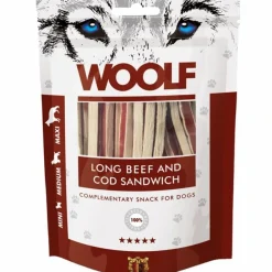 Woolf HundeSnacks og Kattesnack Woolf Hundesnack Okse og Torsk Lang Sandwich