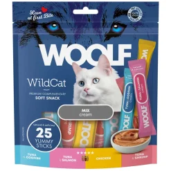 Woolf HundeSnacks og Kattesnack Woolf Wildcat Cream 25 stk - Mix af lækre kattegodbidder