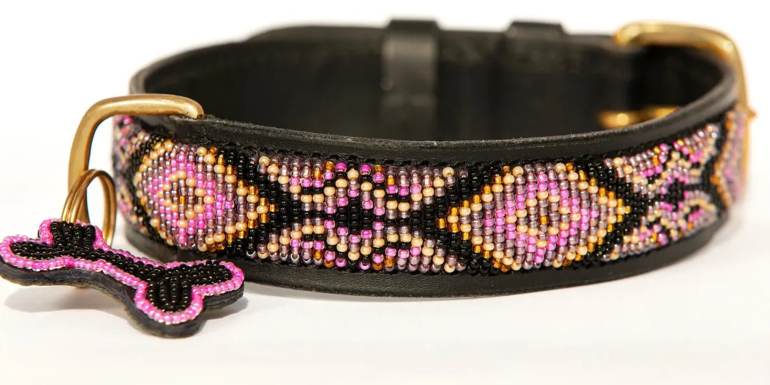 Zinj Hundehalsbånd Zinj Ombima halsbånd Mini Pink - håndlavet hundehalsbånd